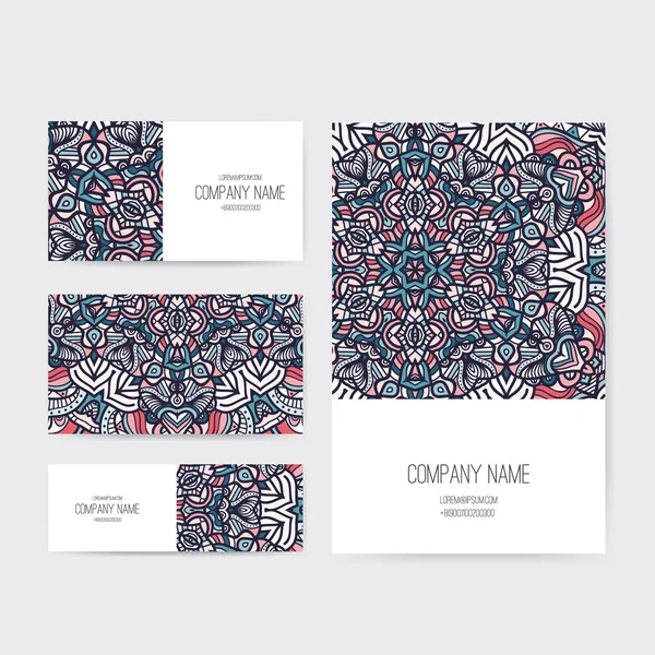 Conjunto de negocio ornamental Dedign — Vector de stock