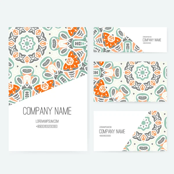 Conjunto de negocio ornamental Dedign — Vector de stock