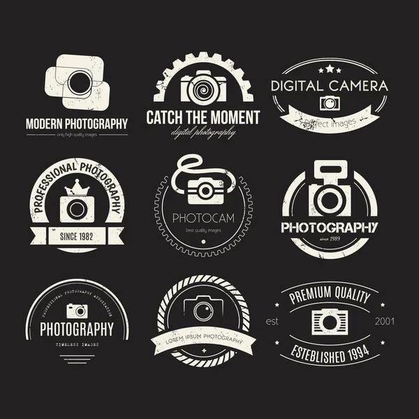 Samling av fotografi logotyp mallar. — Stock vektor