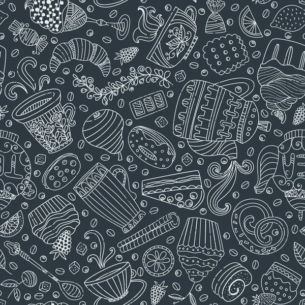 Dessert motif sans couture — Image vectorielle