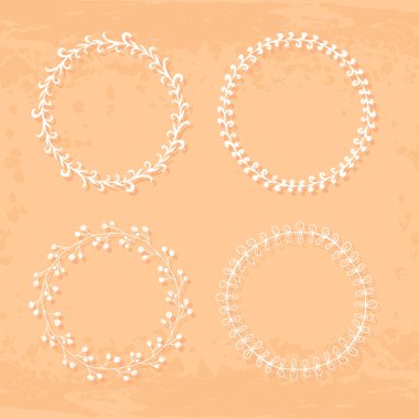 Yuvarlak handdrawn çelenk