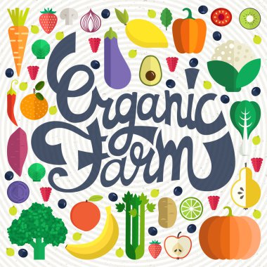 Organik tarım illüstrasyon.