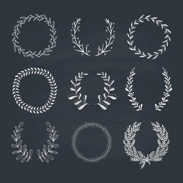 Collection de lauriers et couronnes — Image vectorielle