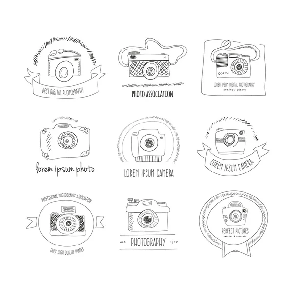 Collection of photography logo templates — Stock Vector