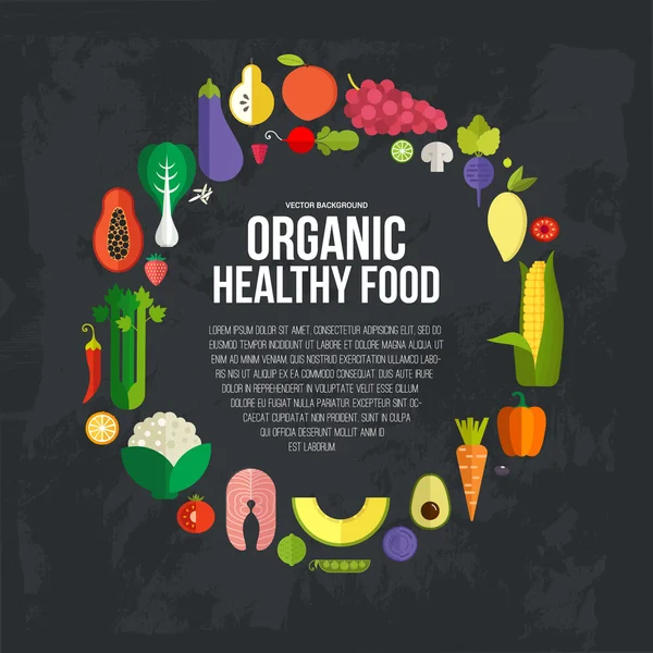 Концепция органического питания — стоковый вектор