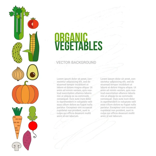 Concepto de verduras frescas — Vector de stock