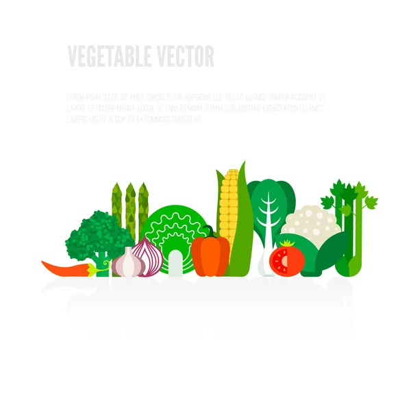 Concept des légumes frais — Image vectorielle