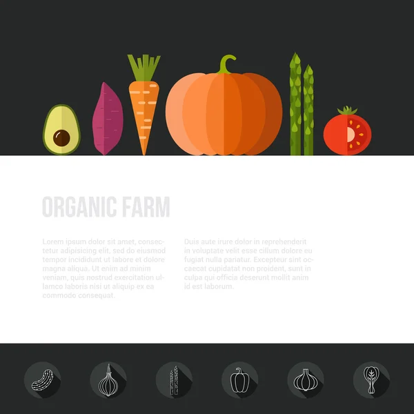 Concepto de verduras frescas — Vector de stock