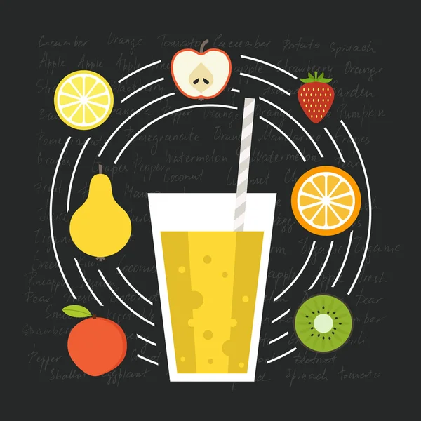 Smoothie aux fruits frais — Image vectorielle