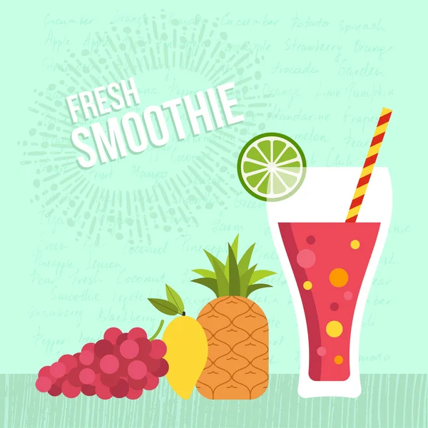 Vers fruit smoothie — Stockvector