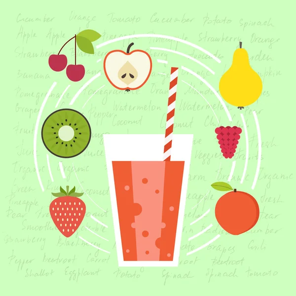 Vers fruit smoothie — Stockvector