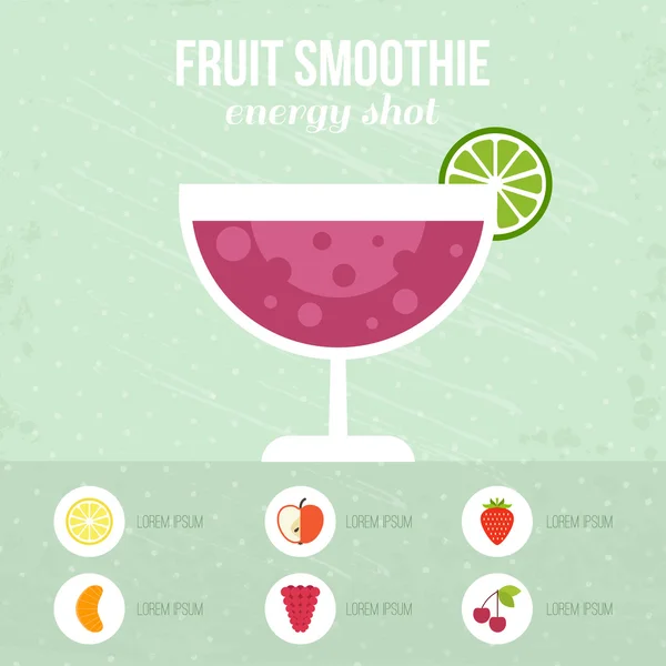 Bebida fresca de Smoothie — Vector de stock