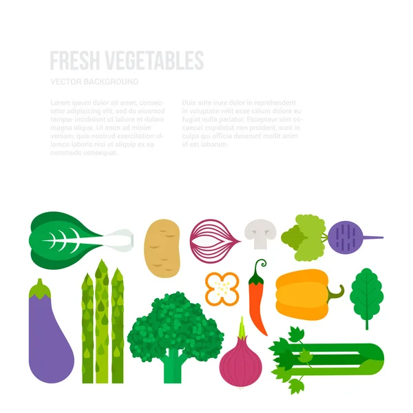 Concepto de verduras frescas — Vector de stock