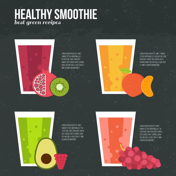 Smoothie aux fruits frais — Image vectorielle