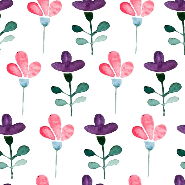 Floral watercolor seamless pattern. — Stock Vector