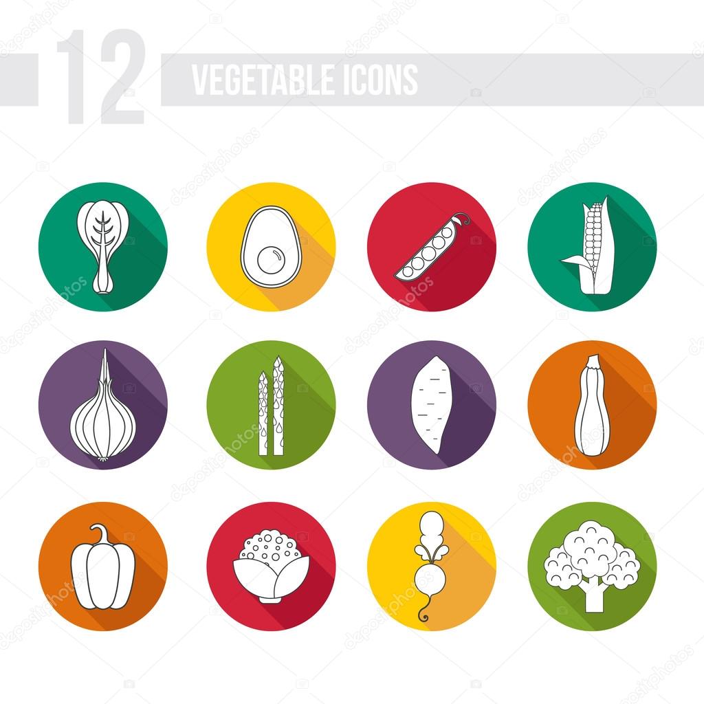 Icons with different vegetables