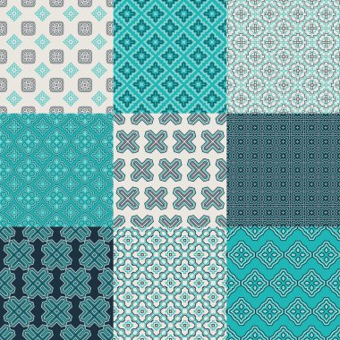 Dört geometrik Dikişsiz desen.