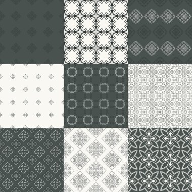 Dört geometrik Dikişsiz desen.