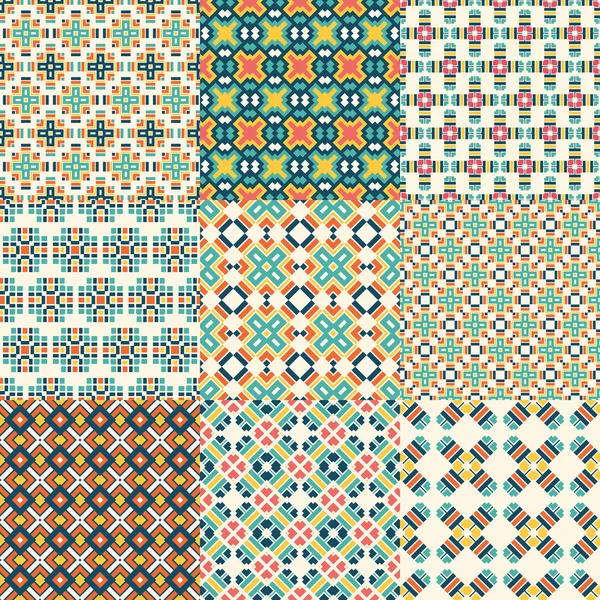 Quatre motifs géométriques sans couture . — Image vectorielle