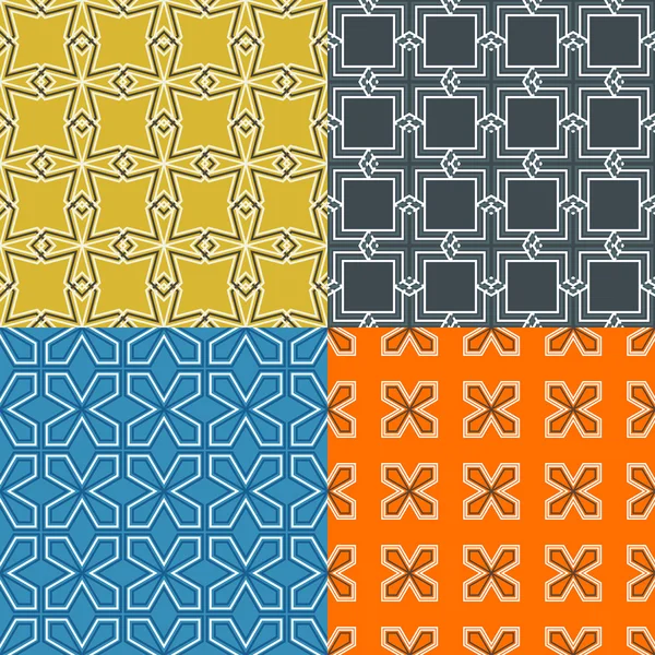 Four geometric seamless patterns. — Stock Vector