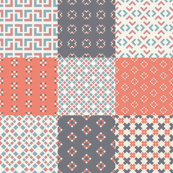 Four geometric seamless patterns. — Stock Vector