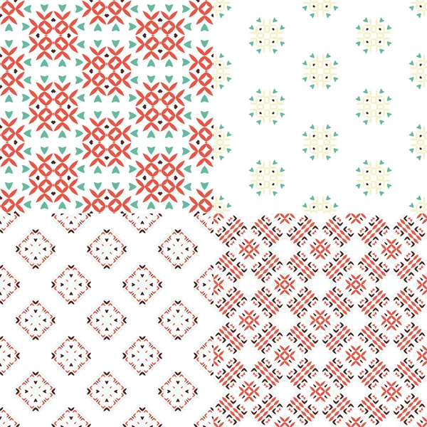 Four geometric seamless patterns. — Stock Vector