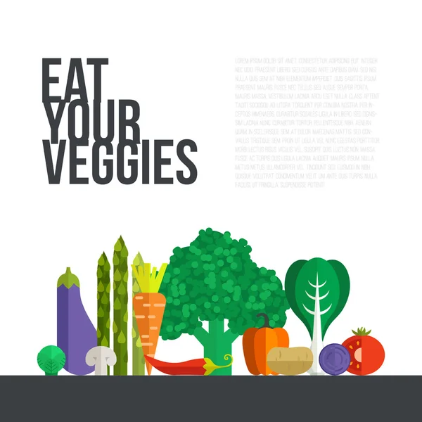 Concepto de verduras frescas . — Vector de stock