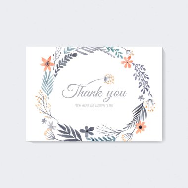 suluboya çiçekli kart tasarımı