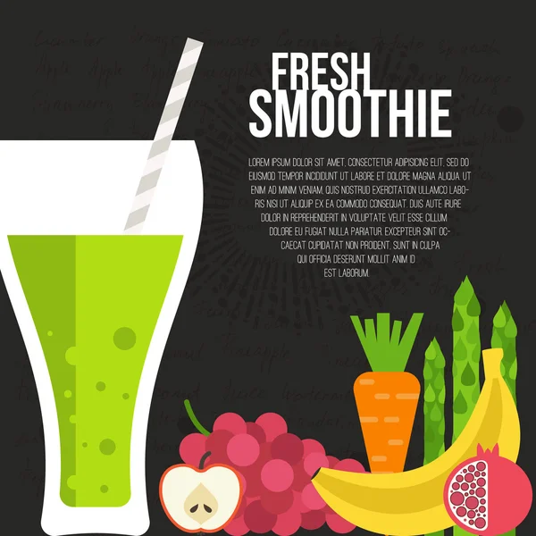 Fresh smoothie concept. — Stock Illustration Fresh smoothie concept. Vector Graphics