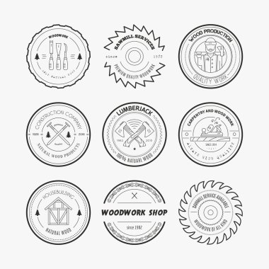 Lumberjack Logos set