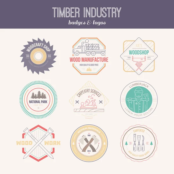 Lumberjack Logos set — Stock Vector