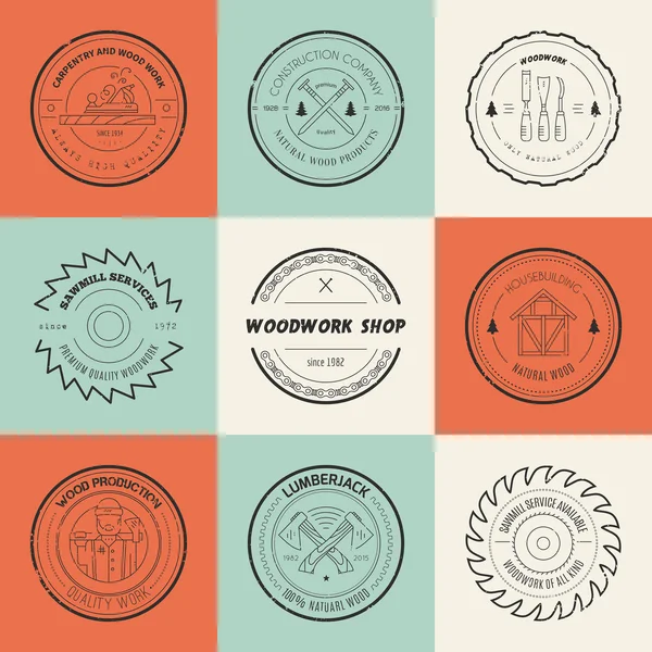 Timber Logos set — Stockvector