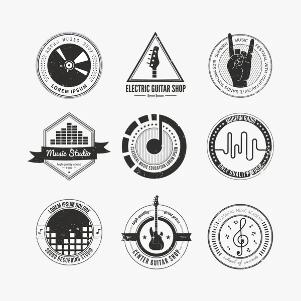 Music Labels  set — Stock Vector