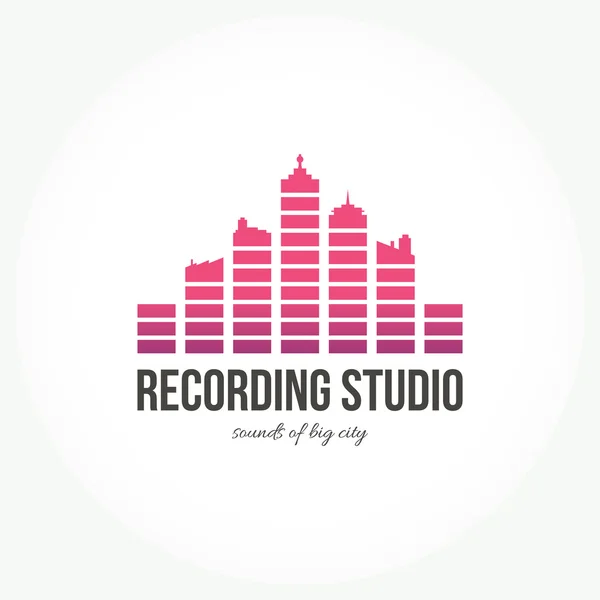 Music recording studio Label — ストックベクタ