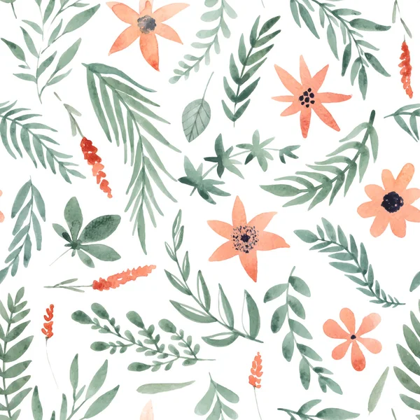 Floral watercolor seamless pattern — Stock Vector