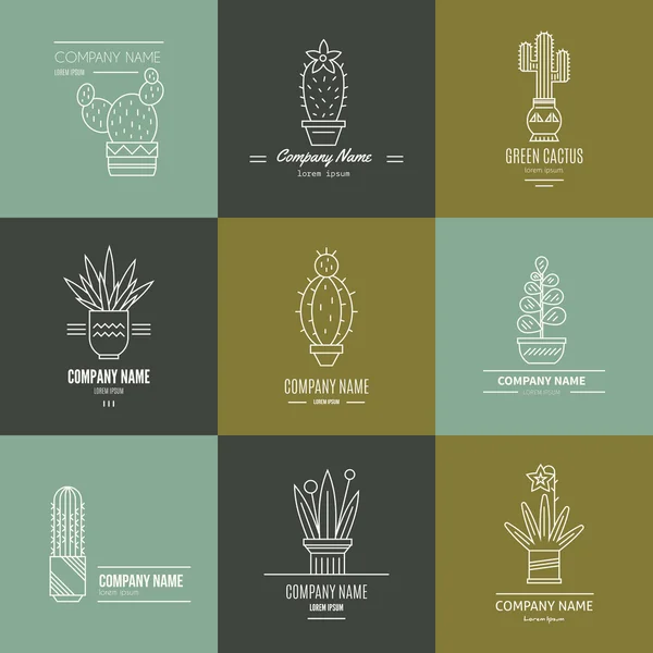 Succulents and cactuses Logotypes — Stock Illustration Succulents and cactuses Logotypes Stock Illustration