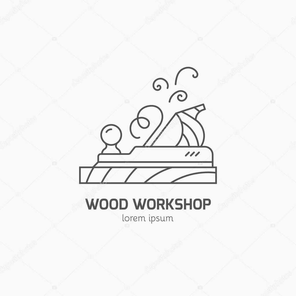 Detailed graphic with carpenter element made in vintage style. Vector design for logotype, label, badge, t-shirt or for other type of graphic. Woodwork vector illustration.