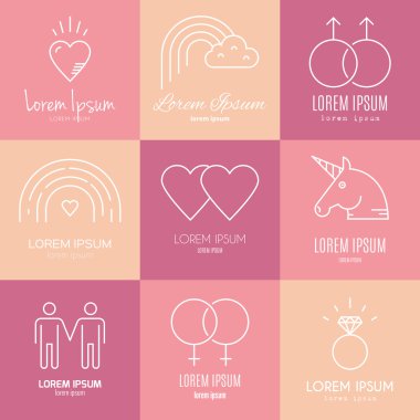 Gay and Lesbian LGBT  icon collection clipart