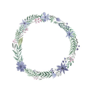 suluboya çiçek çerçeve