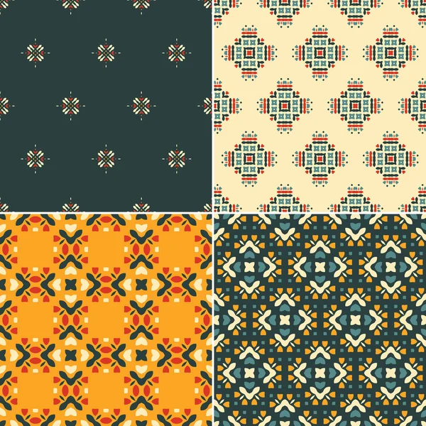 Four geometric seamless patterns. — Stock Vector