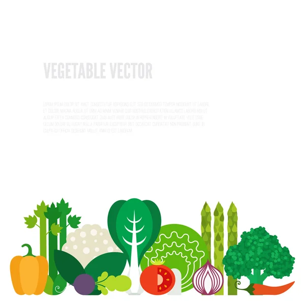 Ilustración de verduras frescas — Vector de stock