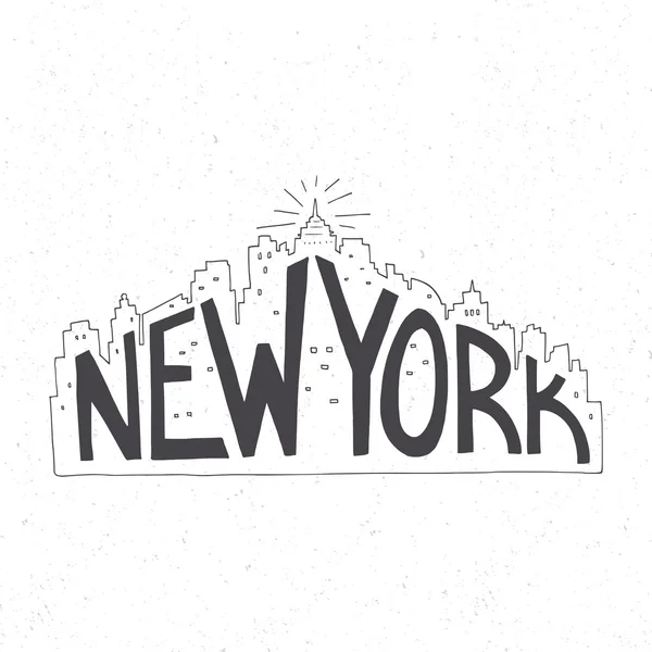 New York  hand drawn lettering poster — Stockový vektor