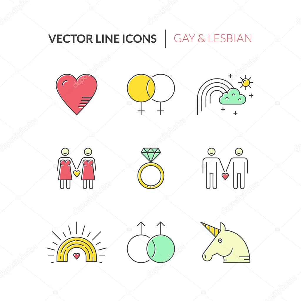 symbols including rainbow and unicorn