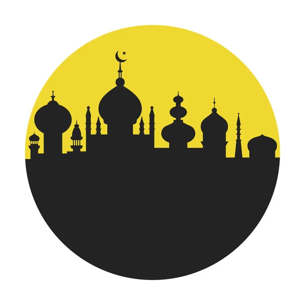 Cidade islâmica em um círculo — Vetor de Stock