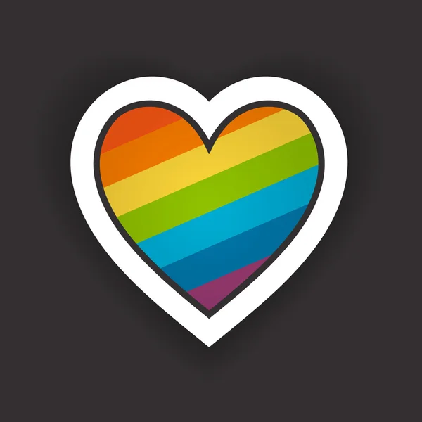 Heart with Rainbow — Stock Vector