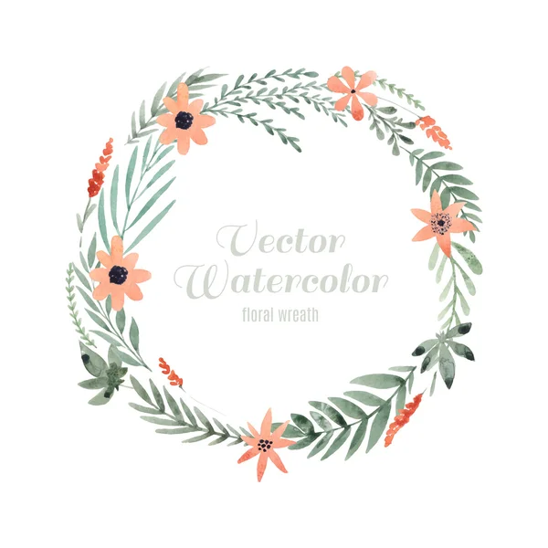 Watercolor flower fram — Stock Vector