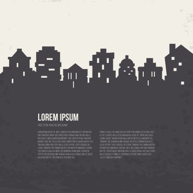 City silhouette architectural illustration