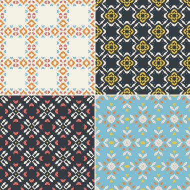 Dört geometrik Dikişsiz desen.