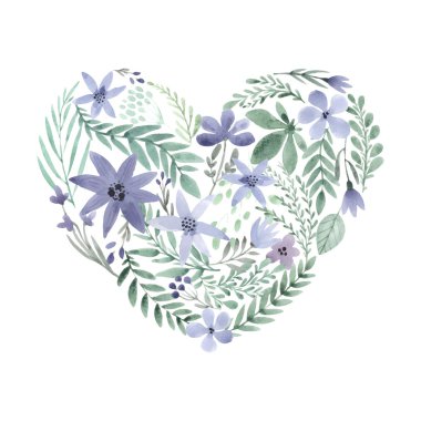 Handdrawn flower made of watercolor flowers.