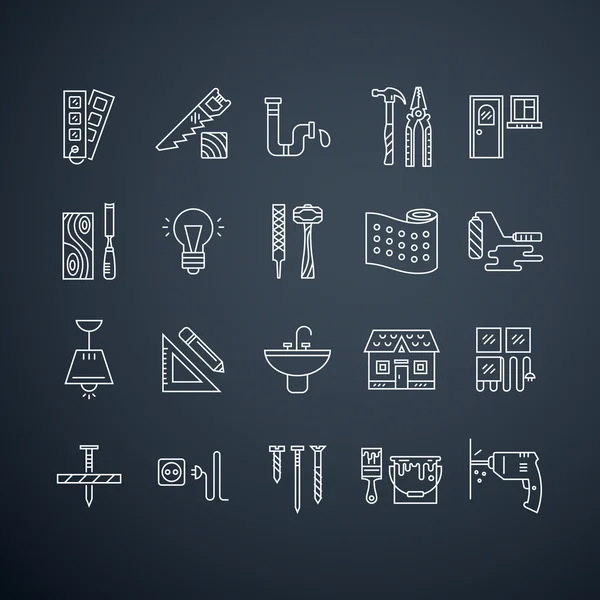 Collection of vector house repair icons — Stock Vector